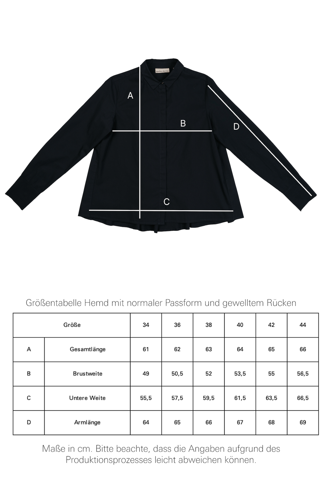 Hemd mit normaler Passform und gewelltem Rücken